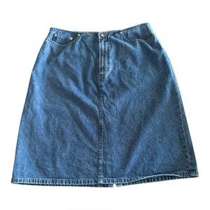 Crossroads Classic Blue Denim Skirt Size 14 A Line Jean Skirt 100% Cotton